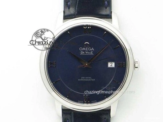 0421 TopPick De Ville Prestige Ladies 32.7mm SS MKF 1:1 Best Edition Blue Dial Diamonds Markers on SS Bracelet MIYOTA 7972